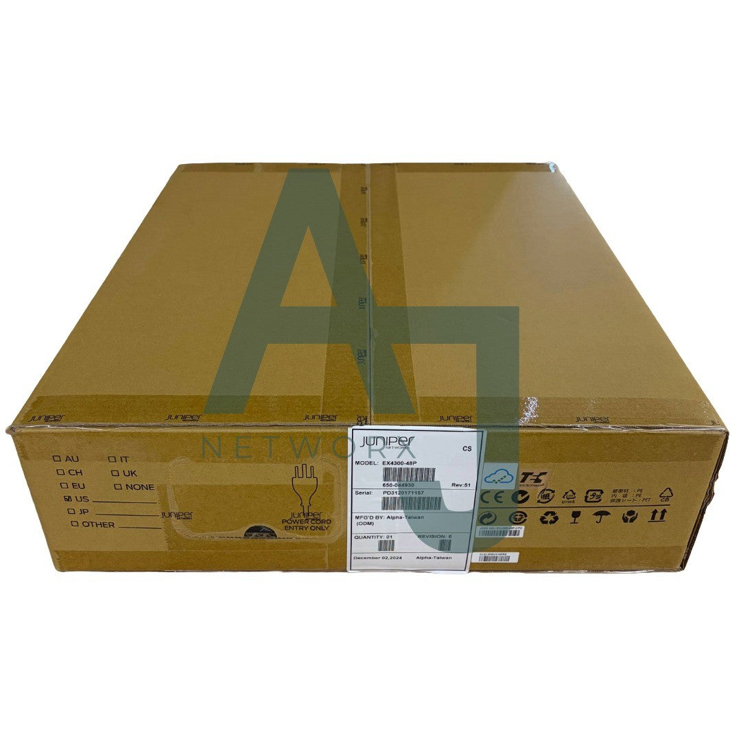 EX4300-48P-NOB -48-port 10/100/1000BASE-T PoE-plus + 1100 W AC PS (provides 950 W PoE+ power) (New Open Box)