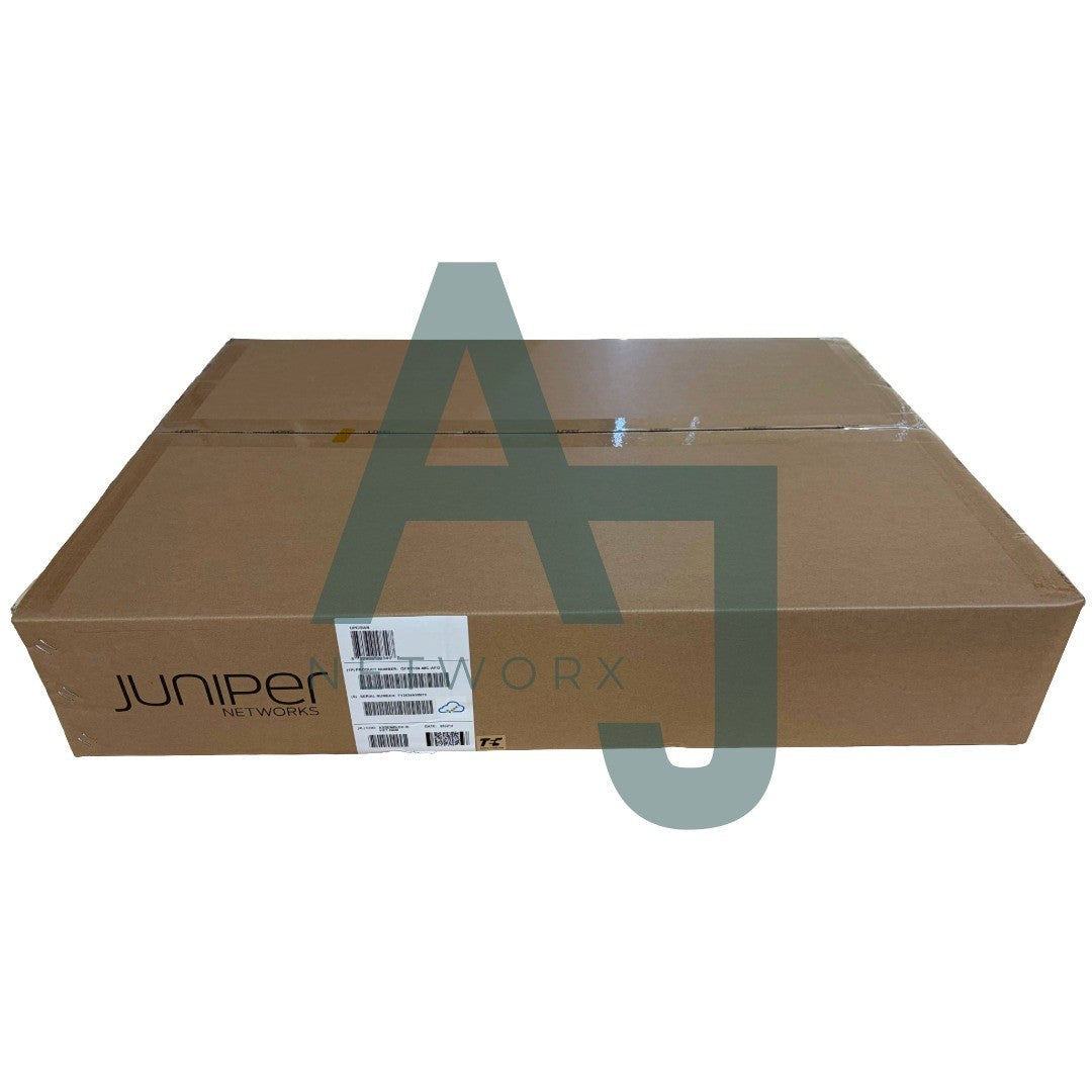 QFX5130 (hardware with base software), 1 U, 48 SFP56-DD ports and 8 QSFP-DD ports, redundant fans, 2 AC power supplies, front-to-back airflow, (Factory-Sealed)