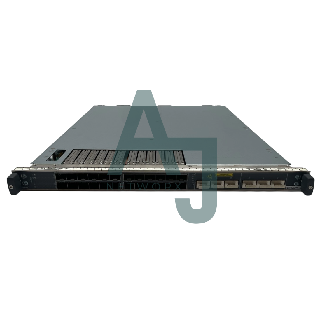 Fixed 6x40GbE or 24x10GbE line card bundle with full-scale L2/L2.5 and reduced scale L3 features; optional license permits up to 32,000 queues with HQoS
