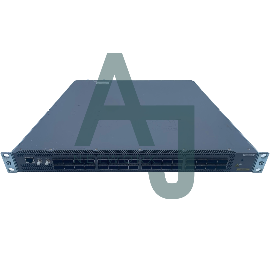Juniper QFX5200, 32 QSFP+/QSFP28 ports, redundant fans, 2 AC power supplies, back-to-front airflow